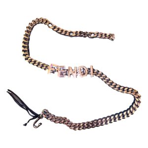 Fendi Lettering Silver Chain Statement Belt Size 65