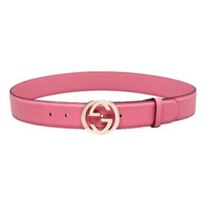 Gucci Marmont Interlocking GG Buckle Pink Leather Belt 90/36