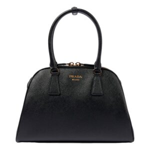 Prada Saffiano Soft Calfskin Top Handle Handbag Medium Nero Black