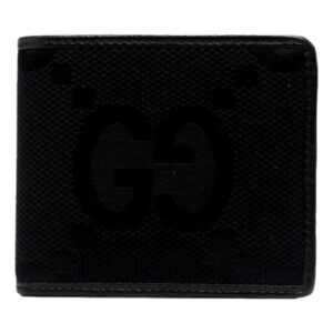Gucci Jumbo GG Canvas Leather Black Bifold Wallet