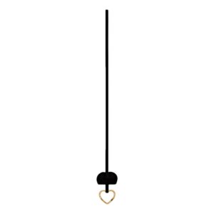 Saint Laurent Black Patent Leather Heart Keyring Necklace